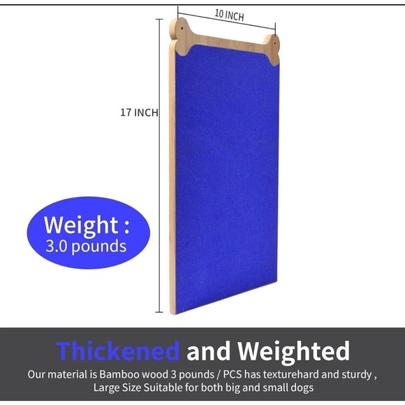Bamboo Dog Scratch Pad for Dogs, Scratching Pad, Double Sided Sandpaper, New - Picture 4 of 9